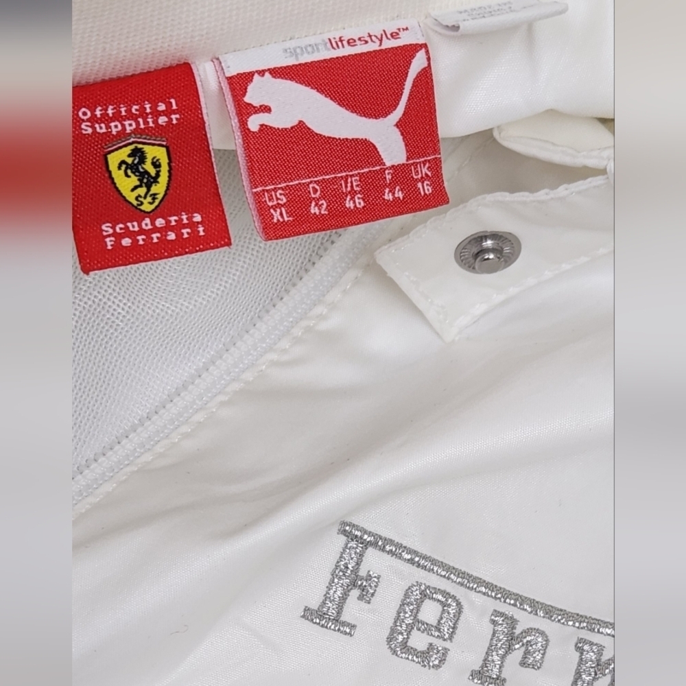 Puma × Ferrari Racing White And Grey Zip Up Jacket. XL - Picture 6 of 8